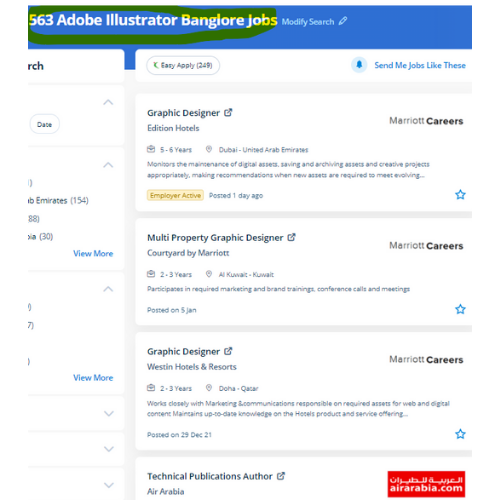 Adobe Illustrator internship jobs in Uae